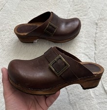 Sanita Clogs braun Fettleder