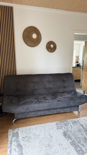 Armloses schlafsofa samt grau - armloses,