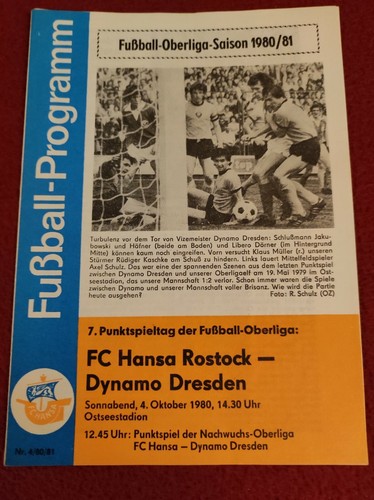 Programmheft hansa rostock - fc,