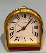 Cartier Reisewecker Gold Finish Quarz
