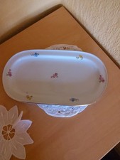 kleine Reinecke Porzellan Platte Streublümchen mit Goldrand