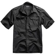 Surplus M65 Basic Shirt Kurzarm Herren Lässig Arbeiten Armee Draussen Schwarz