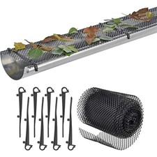 HI Dachrinnenschutz Dachrinnen-Abdeckung Laubschutz Laubfänger inkl. Gitter 6 m