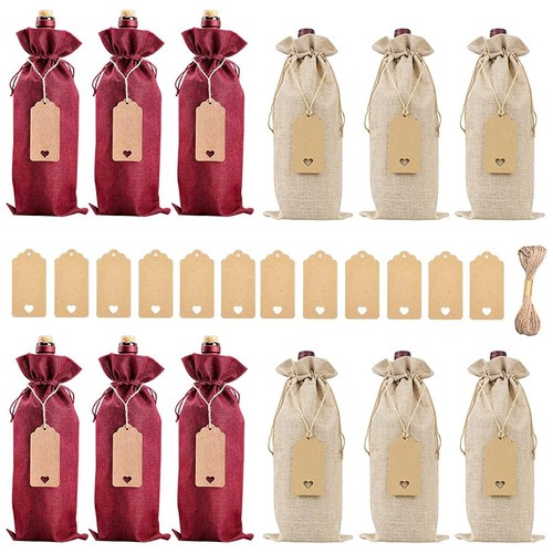 12x jute weinbeutel - 12x,