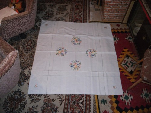 Tischdecke gestickt kreuzstich - tischdecke,