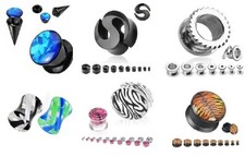 verschiedene Plug Tunnel Expander 2in1 Ohrschmuck Edelstahl Horn