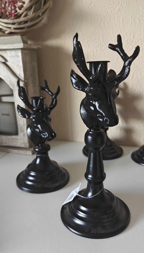 Kerzenständer schwarz hirsch - schwarz,