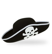 Piratenhut schwarz Totenkopf