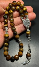 Gümüs Tesbih Kaplangözü Tigerauge Tespih & 925 Silber Gebetskette Sterlingsilber