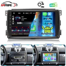 DAB+ Apple Carplay Android 15 Autoradio Für Smart Fortwo 451 2005-2010 GPS Navi