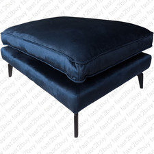 SIA HOME UNIC Samt-Pouf Sessel Sofa Mitternachtsblau 90 x 70 x 46 cm
