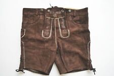 Dicke kurze Lederhose Bongossi mit Oktoberfest Stickerei klasse Zustand Gr.56