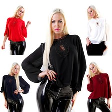 Damen Bluse Tropfen Spitze