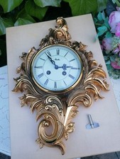 Nostalgische barocke Wanduhr Maute mechanisch feuervergoldet