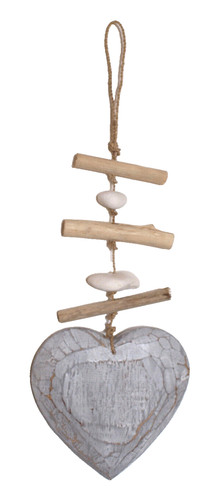 Deko hänger herz aus holz - deko,