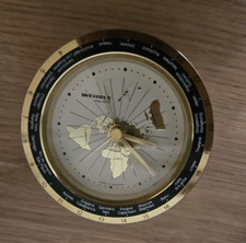 Wehrle analoge Weltzeituhr tavel vintage Alarm Clock Germany Quartz