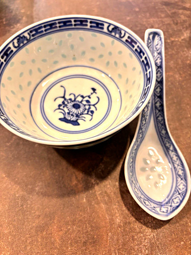Vintage reiskornporzellan set - vintage,