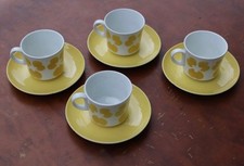 Vintage Arabia Finland Yellow tea set of 4 1970