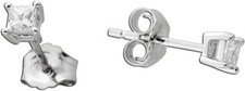 Diamant Ohrstecker 0.20ct Weißgold 585 14K Lab Grown Princess Cut
