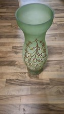Vintage-Glasvase-Grün-Satinie