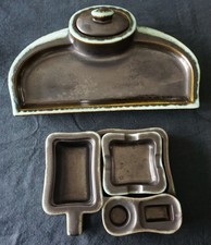 Karlsruher Majolika, Schreibtisch- und Raucherset, Werner Gothein Nr. 4129, 4127