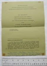 1967 invitation women & wives XXVII International Congress of Orientalists