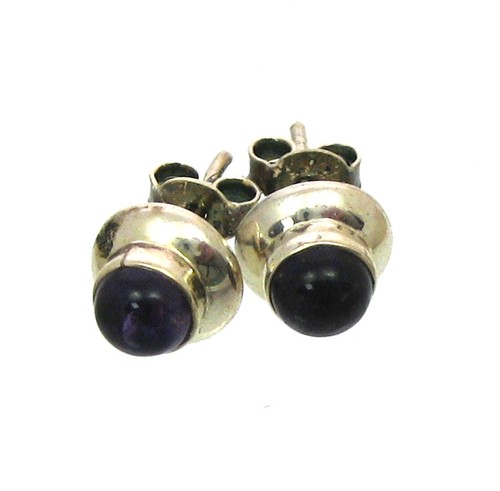 Ohrstecker amethyst cabochon - ohrstecker,