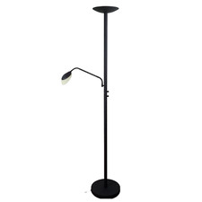 Deckenfluter Stehlampe LED Lindby Ragna Dimmbar Leselampe H:178 cm Schwarz