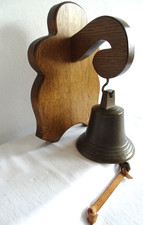 MESSING Glocke mit Buche Wandhalterung  Hausglocke 1,2 kg