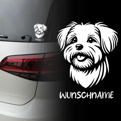 Malteser hund auto aufkleber - hund,