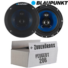 Lautsprecher Boxen Blaupunkt 3-Wege Auto KFZ Einbauset für Peugeot 206 Tür vorne