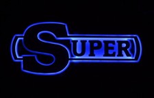 Big 3D mirror super sign blue