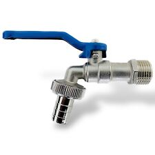 Kugelauslaufhahn Wasserhahn Auslaufhahn Absperrhahn Messing Hahn Blau 1/2" 3/4" 