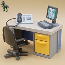 Playmobil Bürotisch-Bürotisch-Computer-Polizeikommissarin