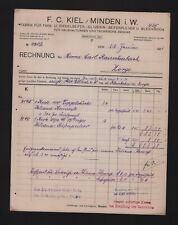 MINDEN, Rechnung 1921, F. C. Kiel Fass-Riegel-Seifen-Fabrik Glycerin Seifenpulve