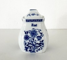 Vintage Vorratsdose Zimt Gewürzdose Deckeldose Porzellan Zwiebelmuster