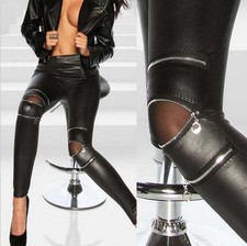 Wettlook Leggings schwarz sexy