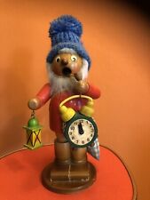 Vintage Deutsche Uhr Lampe Watcher Holz Räuchermann