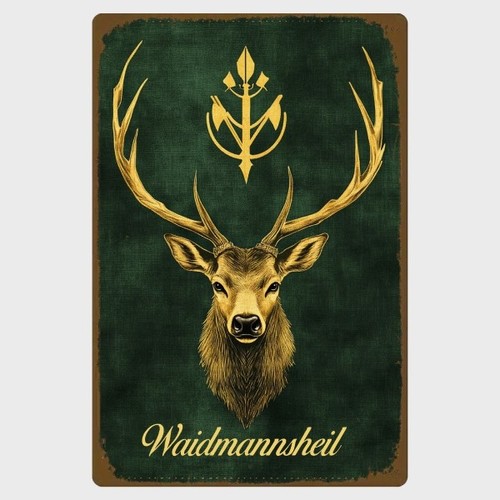 Blechschild waidmannsheil - blechschild,