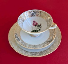 Winterling Sammeltasse Sammelgedeck Gold Blau Grün Türkis Blumen Kaffee Tasse 