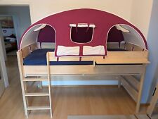 PAIDI FLEXIMO Spielbett (155cm/120cm) mit Zelt-Dach und Zubehör. Birke Massiv.