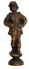 alte Messing Bronze Figur Skulptur Mann Bürger mit Wamst und Stiefeln