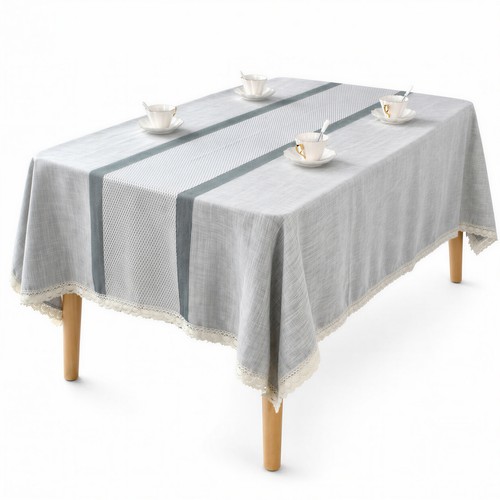 Grau leinenoptik tischdecke - grau,