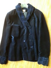 Samtblazer, dunkelblau, Jacke, Alba Moden