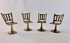 4x Messing Miniatur Stühle