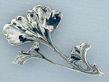 Jugendstil Brosche Ginkgo