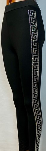 Leggings schwarz mit strass - leggings,