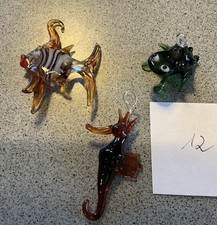 3 Schwimmtiere handgefertigt aus Lauschaer Glas ca. 1985