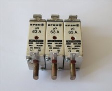 3 Stück EFEN NH 000 Sicherungseinsatz/ 35421-0630  - 63 A - 690 V - gG - NEU