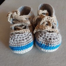 Babyschuhe, gehäkelt, Handarbeit, Geschenk, Socken, Puppe, 6-12 mon.